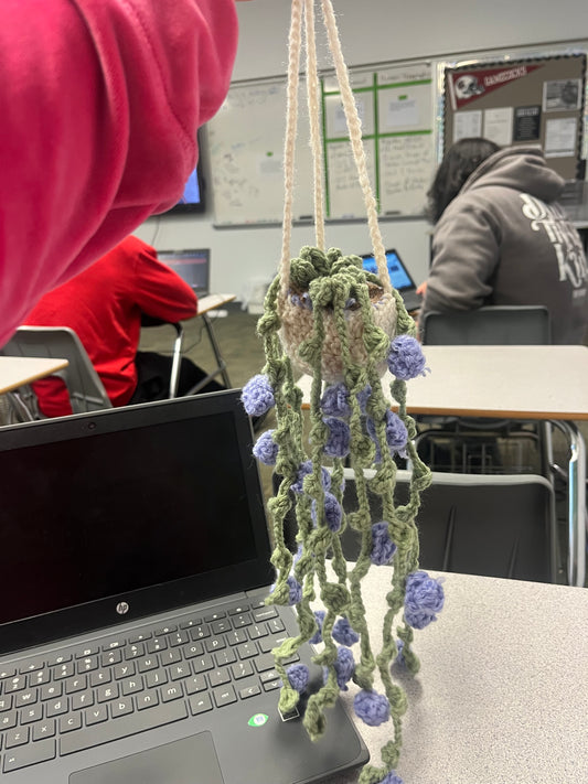 Hanging Purple Flower Pot